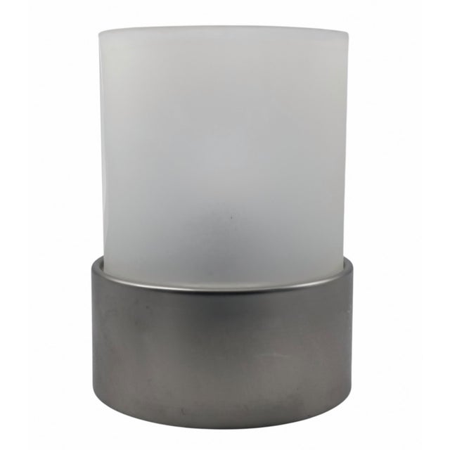 Silver Cylindrical Table Lamp with Diffused Light, Italy, 1970s For Sale - Image 8 of 8