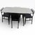 Contemporary Mid-Century White Formica Extendable Drop-Leaf Dining Table, Set of 5 For Sale - Image 3 of 10