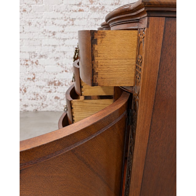 Wood Vintage Drexel Solid Wood Mahogany Serpentine Dresser/ Credenza With Original Hardware For Sale - Image 7 of 9