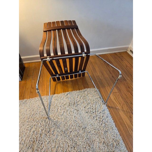 1960s Mid Century Danish Modern Slat Chairs by Hans Brattrud for Hove Møbler in Rosewood For Sale - Image 5 of 11