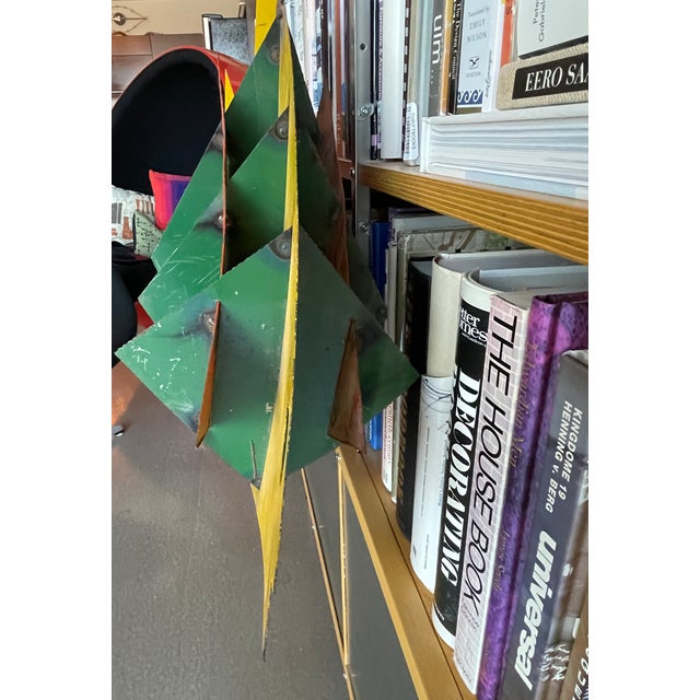 1970s Vintage Monumental Fish Metal Mobile Sculpture Calder Style Geometric Steel Brutalist For Sale - Image 4 of 12