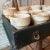 Vintage Salvaged Beige Terra-Cotta Flowerpots in Painted Wooden Drawer - Set of 19 For Sale - Image 9 of 12