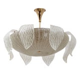 Mid-Century Modern Italian Murano Glass and Brass Chandelier from Vistosi, 1960 For Sale