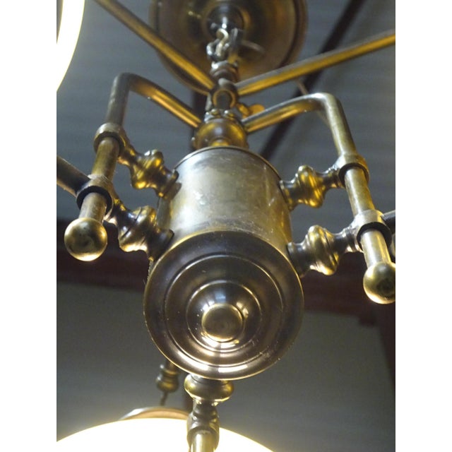 Large Vintage 3-Light Chandelier in Brass, Iron, and Glass, 1970s For Sale - Image 15 of 18