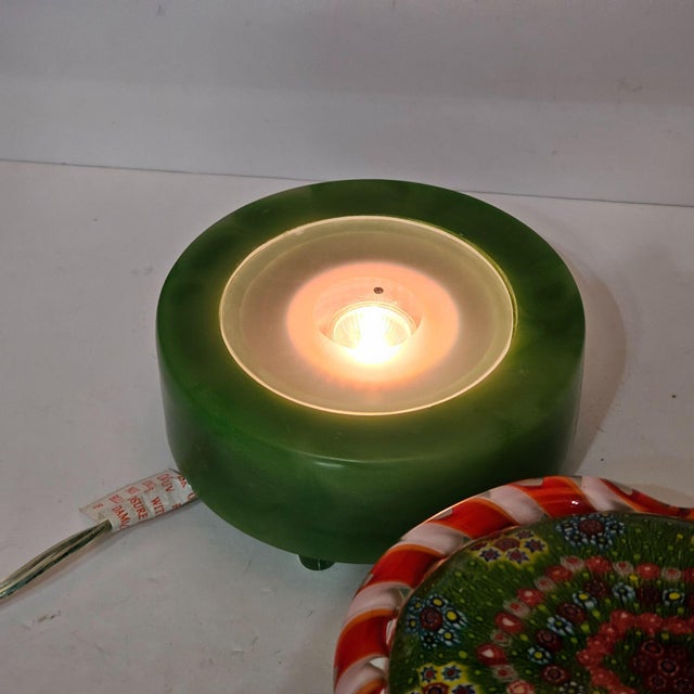 Late 20th Century Heart Shaped Piedouche Millefiori Art Glass Paperweight Lamp Light Large Heavy For Sale - Image 5 of 9