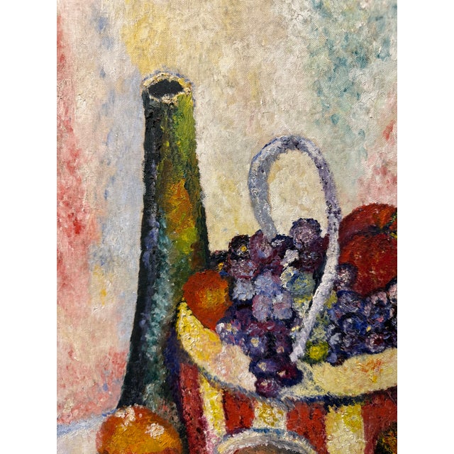 Paper A Continental Impressionist Oil on Board Still Life Painting For Sale - Image 7 of 7