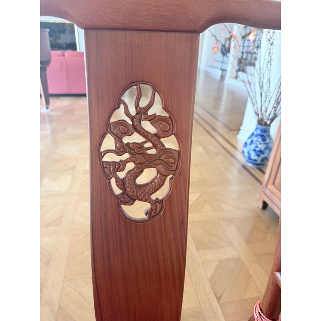 Rare Find: Complete Vintage Asian Hardwood Dining set (9-Piece Set) , and custom glass for dinning table If you have been...