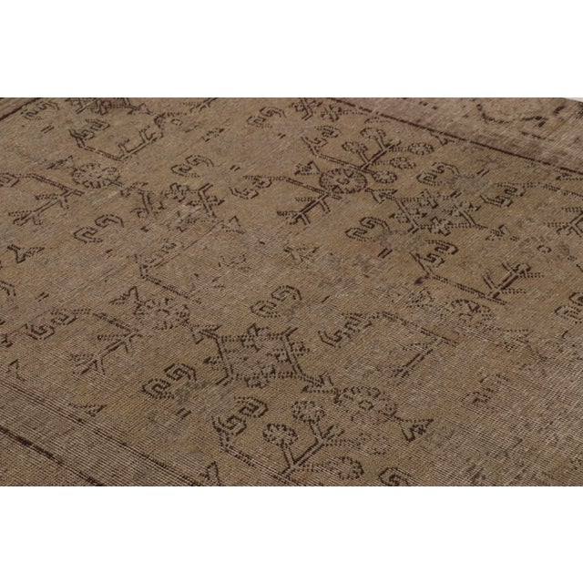 Antique Distressed Khotan Runner With Geometric Motifs in Brown - Rug & Kilim For Sale In New York - Image 6 of 10