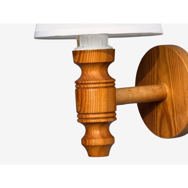 Wood Frits Lindgren, Swedish Modern, Wall Sconce, Pine, Sweden, 1960s For Sale - Image 7 of 10
