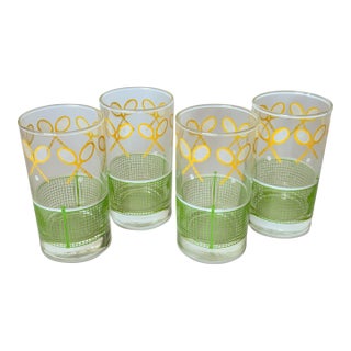 Vintage Libbey J. Scott Tennis Pickleball Tumblers - Set of 4 For Sale
