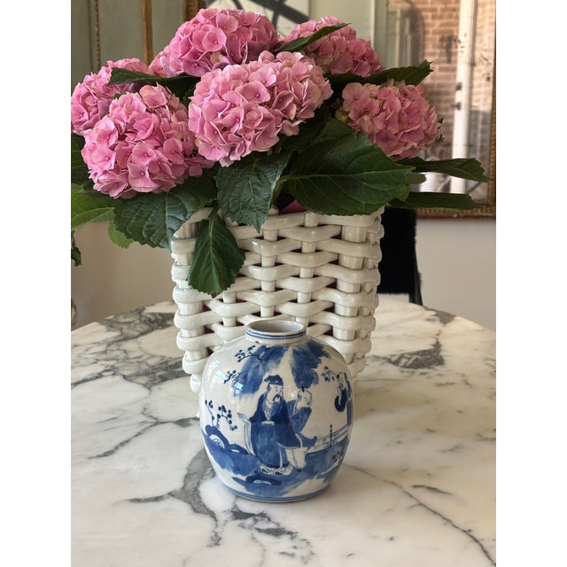 Small Scale Chinese Blue & White Chinoiserie Style Ginger Jar Without Lid For Sale - Image 4 of 16