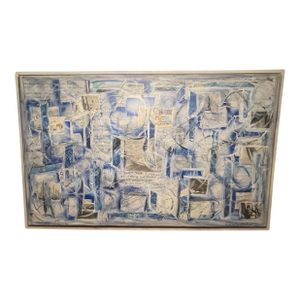 Cheryl Fudge “Nantucket I” – Large Blue & White Coastal Abstract Mixed Media Painting (2025)