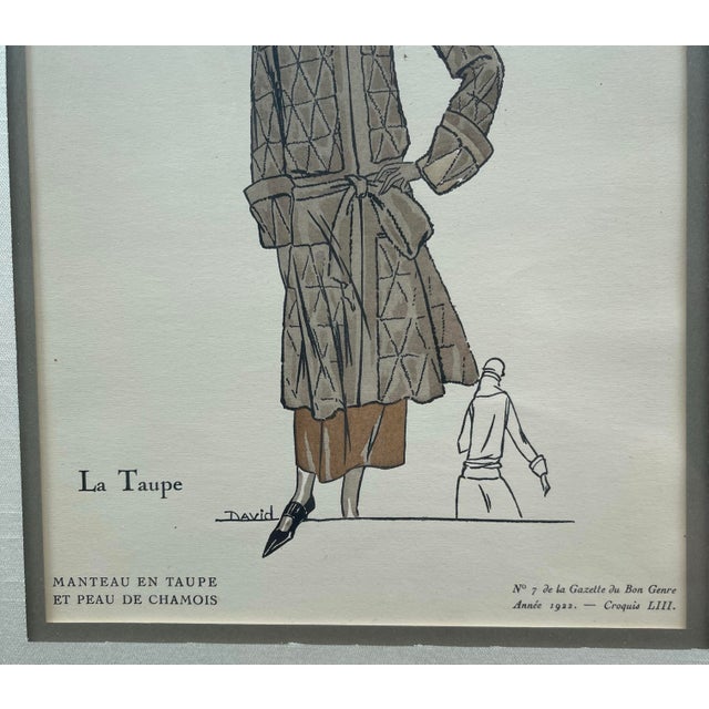 White Museum - Quality Framed 1920s French Art Deco Pochoir Fashion Prints - Pair For Sale - Image 8 of 11