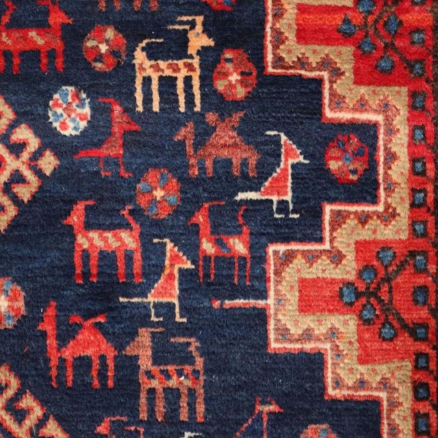 Middle Easter Afshary Rug For Sale - Image 5 of 9