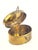 Vintage brass trinket box with natural horn cabochon on top. Handsome accessory. Approx 6" x 4.5" x 3.5"
