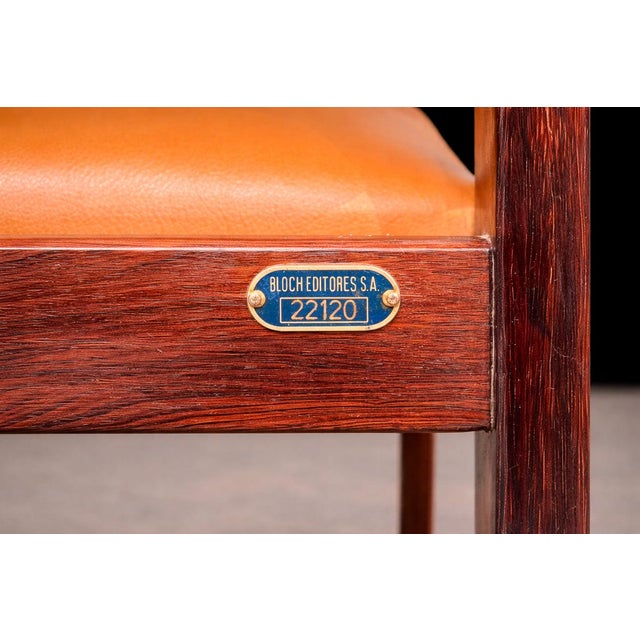 Dining Chairs in Rosewood & Leather, Sergio Rodrigues for Bloch, 1960s - Lot 291-883 For Sale In New York - Image 6 of 15