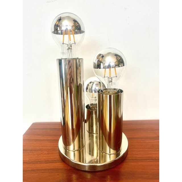 Chrome Space Age Table Lamp attributed to Gaetano Sciolari for Boulanger, 1970s For Sale - Image 3 of 4