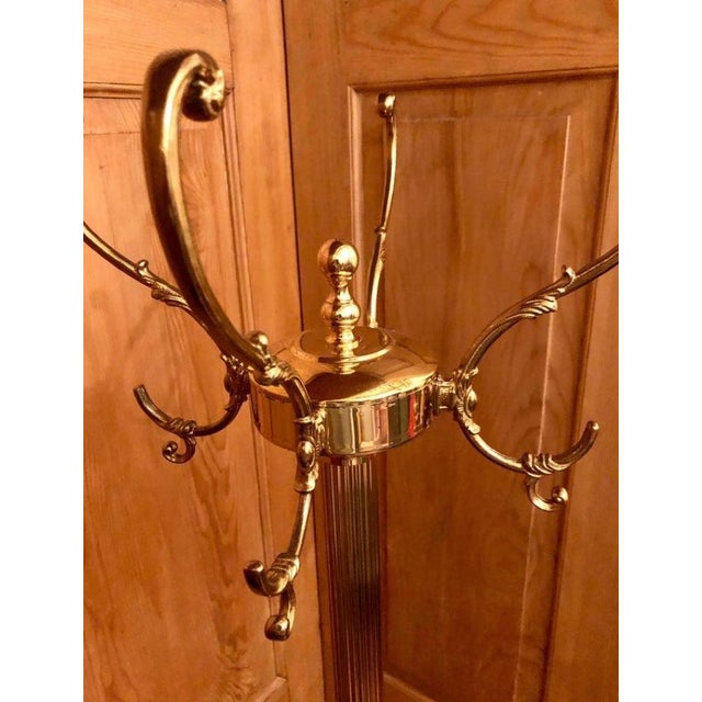 Hollywood Regency Brass Coat and Hat Rack, 1950s For Sale - Image 9 of 15