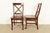 English Country Farmhouse Carved Walnut X-Back Side Chairs or Dining Chairs, Pair For Sale - Image 10 of 13
