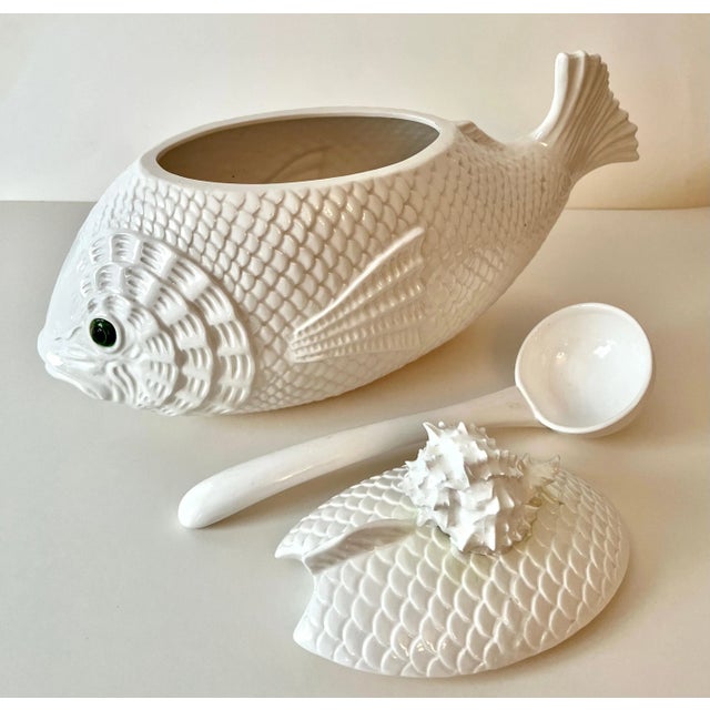 Fitz & Floyd Fish Soup Tureen with Lid & Ladle For Sale - Image 10 of 10