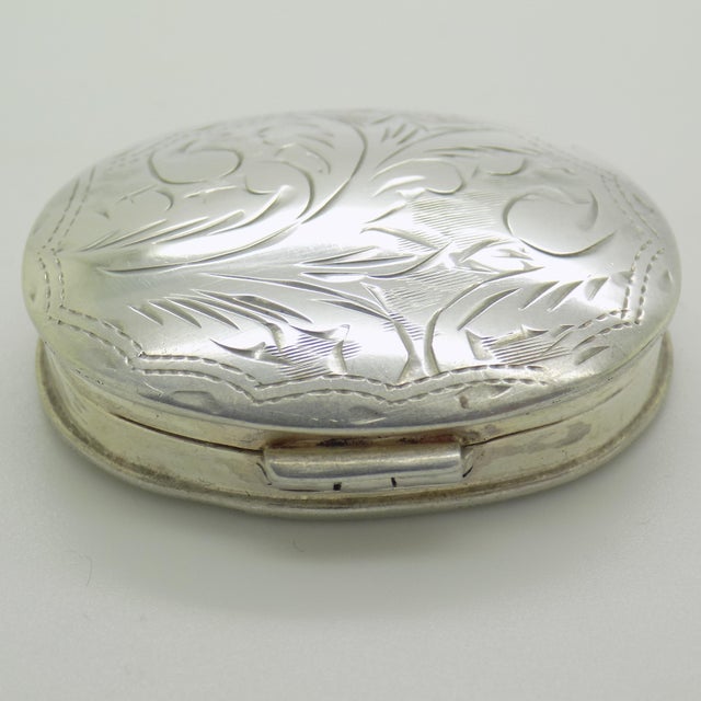 Vintage Italian Sterling Silver 925 Chiseled Oval Trinket Box by Gardenia Preziosi, 1980s For Sale - Image 14 of 14