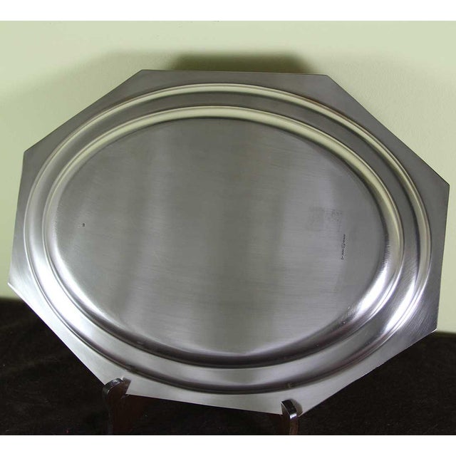 1970’s Vintage/New Silver Octagonal Oval Platter With Gadroon Applied Border For Sale In New York - Image 6 of 12