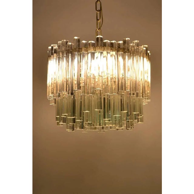 Metal Multi Tiered Venini Crystal Chandelier For Sale - Image 7 of 9