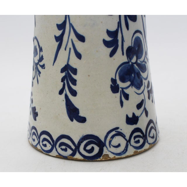 Ceramic Pair of C. 1800 Delft Blue and White Vases For Sale - Image 7 of 8