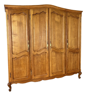 Vintage French Louis XVI Style Wardrobe in Oak