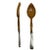 Art Deco Teak & .925 Etruscan Sterling Handle Salad Tongs Utensils Silverware For Sale - Image 4 of 4