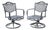 Mediterranean Style Aluminum Swivel and Tilt Black Tuscan Garden Patio Chairs For Sale