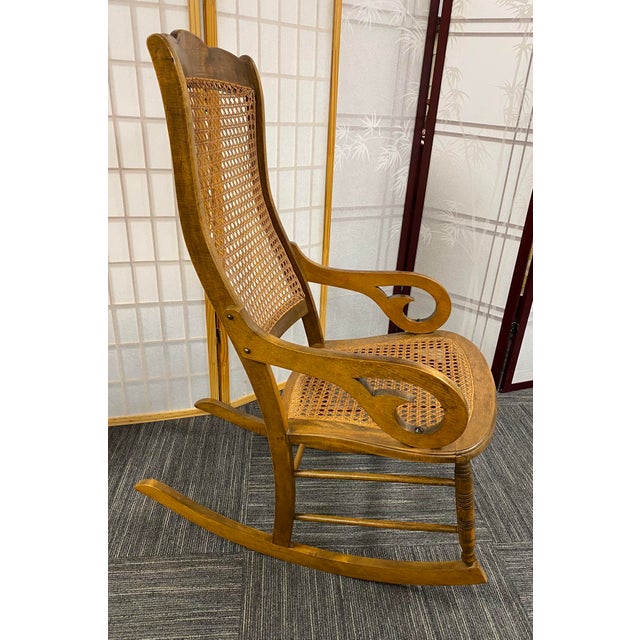 Vintage Cane Rocking Chair Chairish