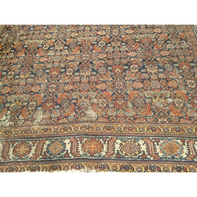 19th Century Persian Farahan Gallery Rug, Handwoven Herati Geometric Pattern, Navy & Ivory, 7’ X 19’ For Sale - Image 18 of 18