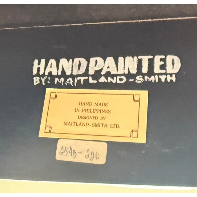 Wood 1970s Maitland-Smith Hand-Painted Chinoiserie Coffee Table Philippines Signed For Sale - Image 7 of 7