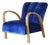 Art Deco Blue Velvet Armchair in Beech Wood, France, 1920s For Sale
