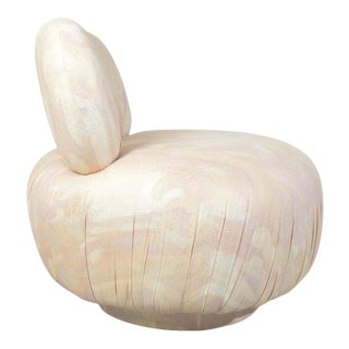 Steve Chase Swivel Soufflé' Pouf Chair For Sale