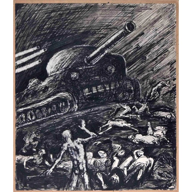 Nicolas Czinober, Budapest Revolt, Original Drawing, 1956 For Sale