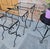 Mid-Century Modern Set of 3 Outdoor Wrought Iron Nesting Tables, Copper Floret Trim For Sale - Image 3 of 12