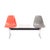 Eames Tandem Seating Group Design by Charles and Ray Eames Two fiberglass shell seats and a side table, crossbar with...