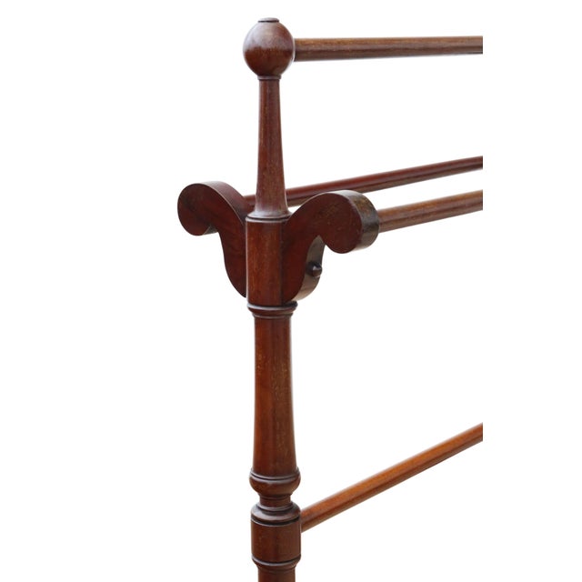 Antique Mahogany Towel Rail Stand, 1800s For Sale - Image 5 of 6