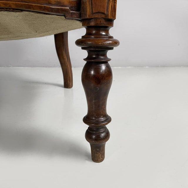 Italian 19th Century Style Sofa in Floral Fabric and Wood, 1930s For Sale - Image 15 of 18