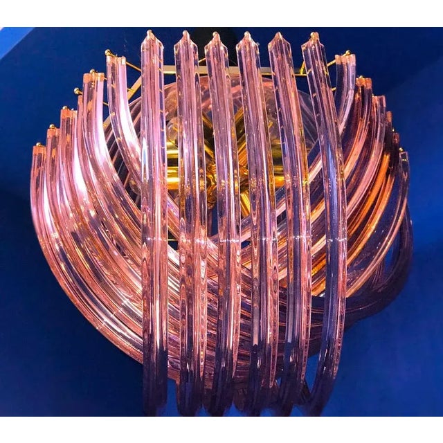 Pink Murano Curvati Ceiling Light or Flushmount, 1990, Set of 2 For Sale - Image 12 of 18