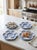 Italian Les Ottomans Hand-Painted Blue Coral Oyster Plates - Set of 4 For Sale In West Palm - Image 6 of 7