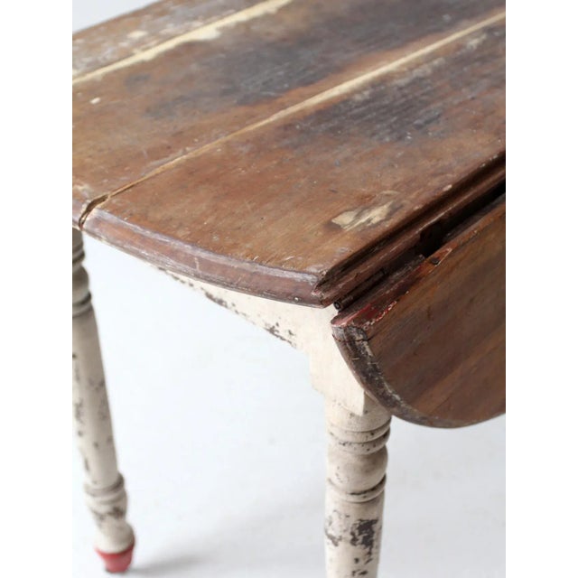 Antique Painted Drop Leaf Table For Sale - Image 9 of 12