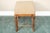 Wood Vintage Faux Bamboo Upholstered Vanity Foot Stool For Sale - Image 7 of 8