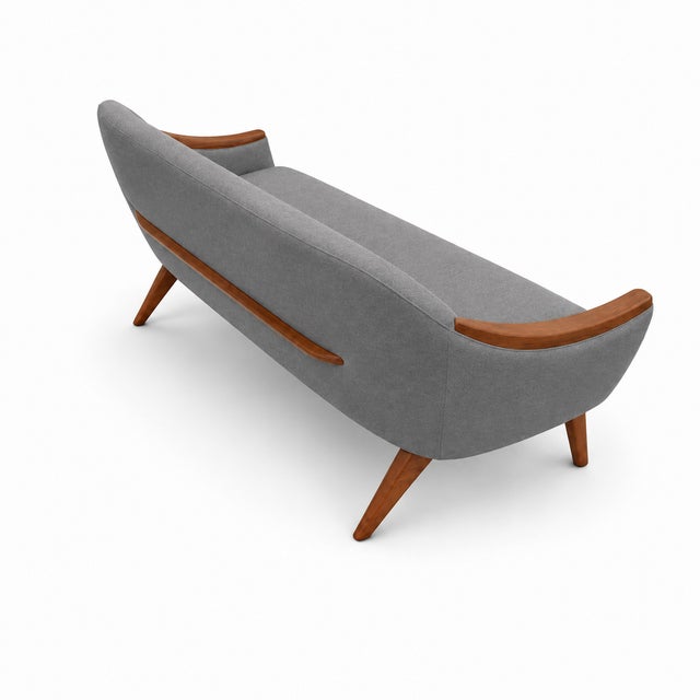 Adrian Pearsall Sofa with Walnut Arms (model 1810-S) Adrian Pearsall's sofas tend to be quite long, but this one (model...