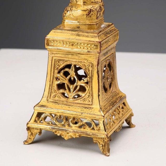 Goldenrod Our Lady of Lourdes in Golden Metal For Sale - Image 8 of 10