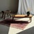 Second-hand Indonesian brown teak coffee table with cylindrical legs. Antique, second-hand piece. Ideal dimensions for a...