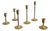 Mid-Century Brass Candlesticks, Set of 6 For Sale