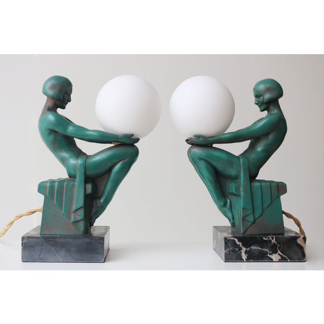 Délassement Table Lamps by Max Le Verrier, 1930, France, Set of 2 For Sale - Image 14 of 14